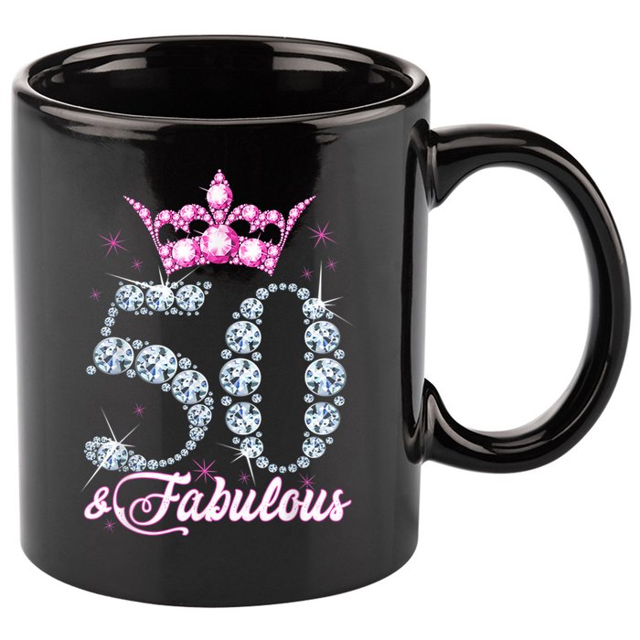 50 and Fabulous 50th Birthday Shirt For WoM.e.n.s 11oz C Handle Ceramic Mug