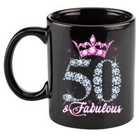 50 and Fabulous 50th Birthday Shirt For WoM.e.n.s 11oz C Handle Ceramic Mug