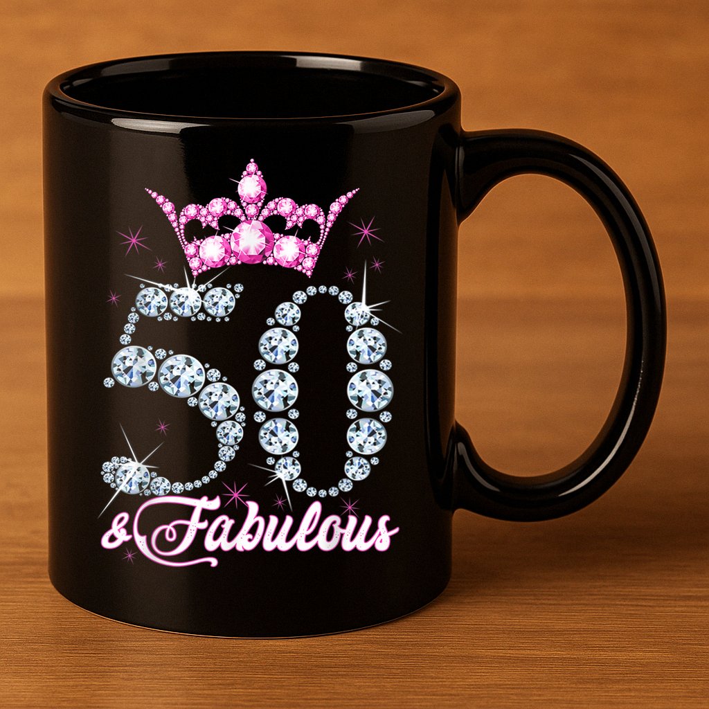 50 and Fabulous 50th Birthday Shirt For WoM.e.n.s 11oz C Handle Ceramic Mug