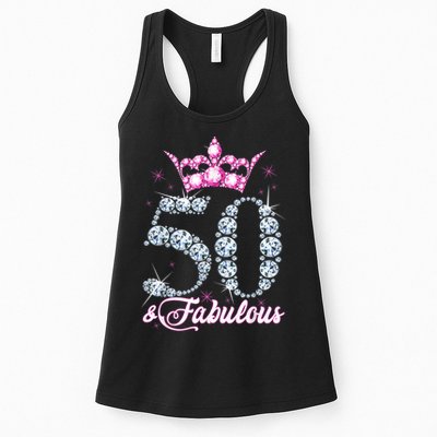 50 and Fabulous 50th Birthday Shirt For WoM.e.n.s Womens Tank Top