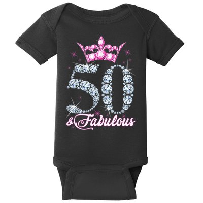 50 and Fabulous 50th Birthday Shirt For WoM.e.n.s Baby Bodysuit