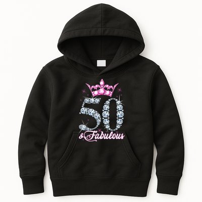 50 and Fabulous 50th Birthday Shirt For WoM.e.n.s Kids Hoodie