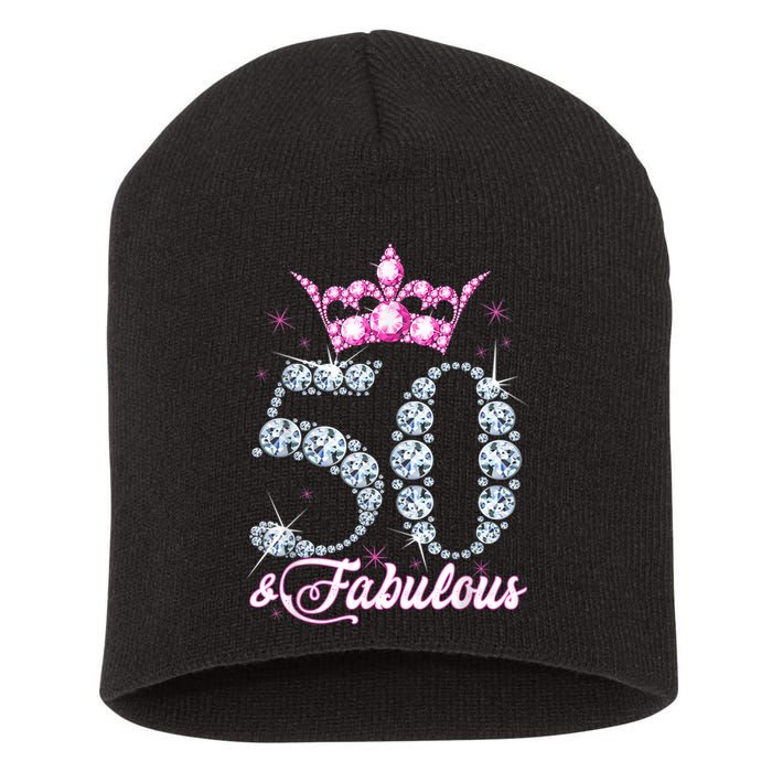 50 and Fabulous 50th Birthday Shirt For WoM.e.n.s Short Acrylic Beanie