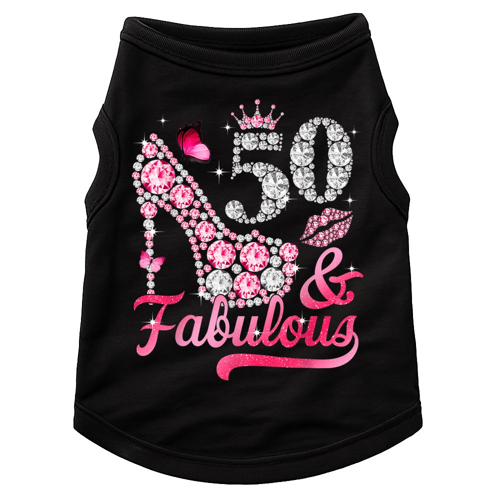 50 And Fabulous High Heel WoM.e.n.s 50th Birthday Doggie Tank