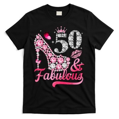 50 And Fabulous High Heel WoM.e.n.s 50th Birthday T-Shirt