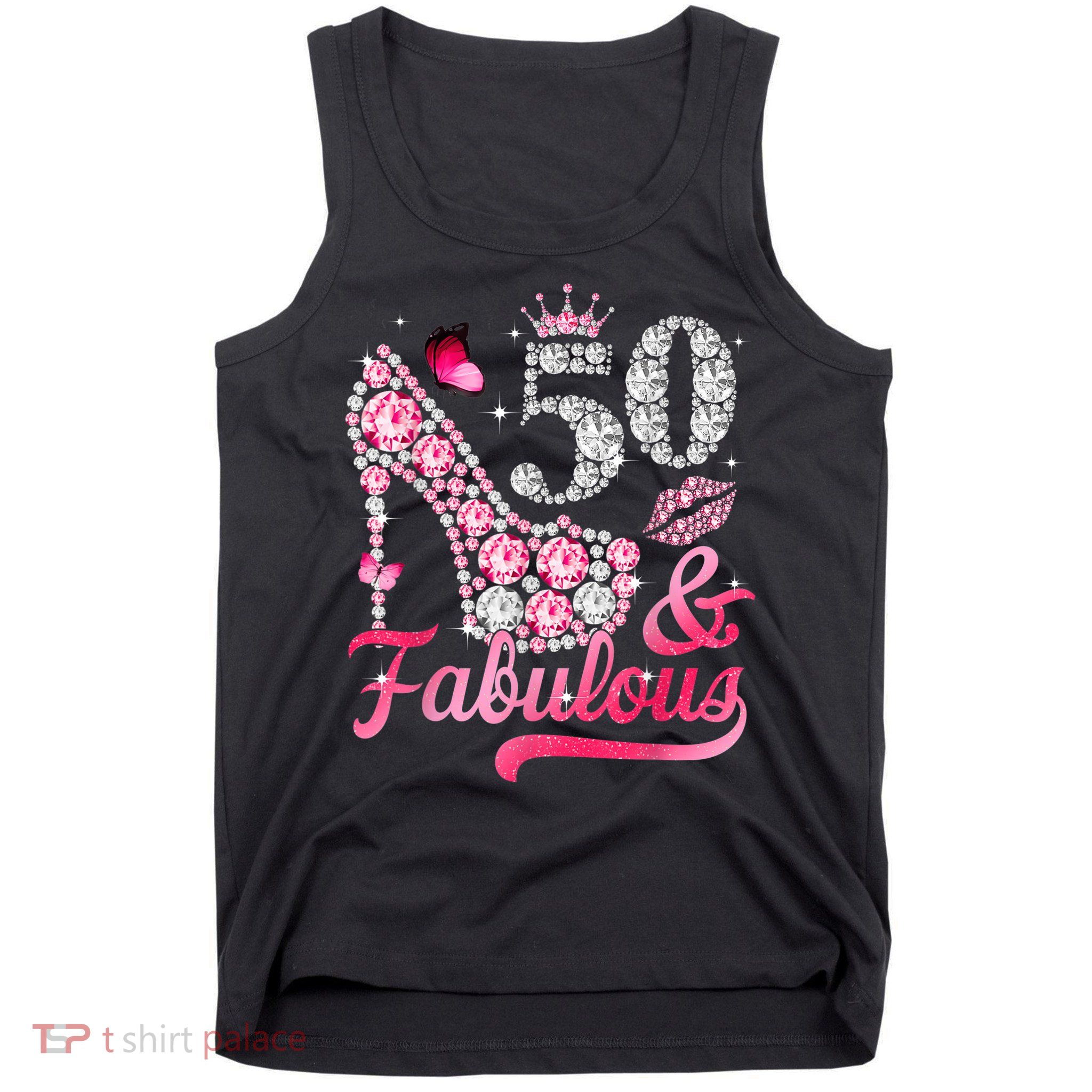 50 And Fabulous High Heel WoM.e.n.s 50th Birthday Tank Top