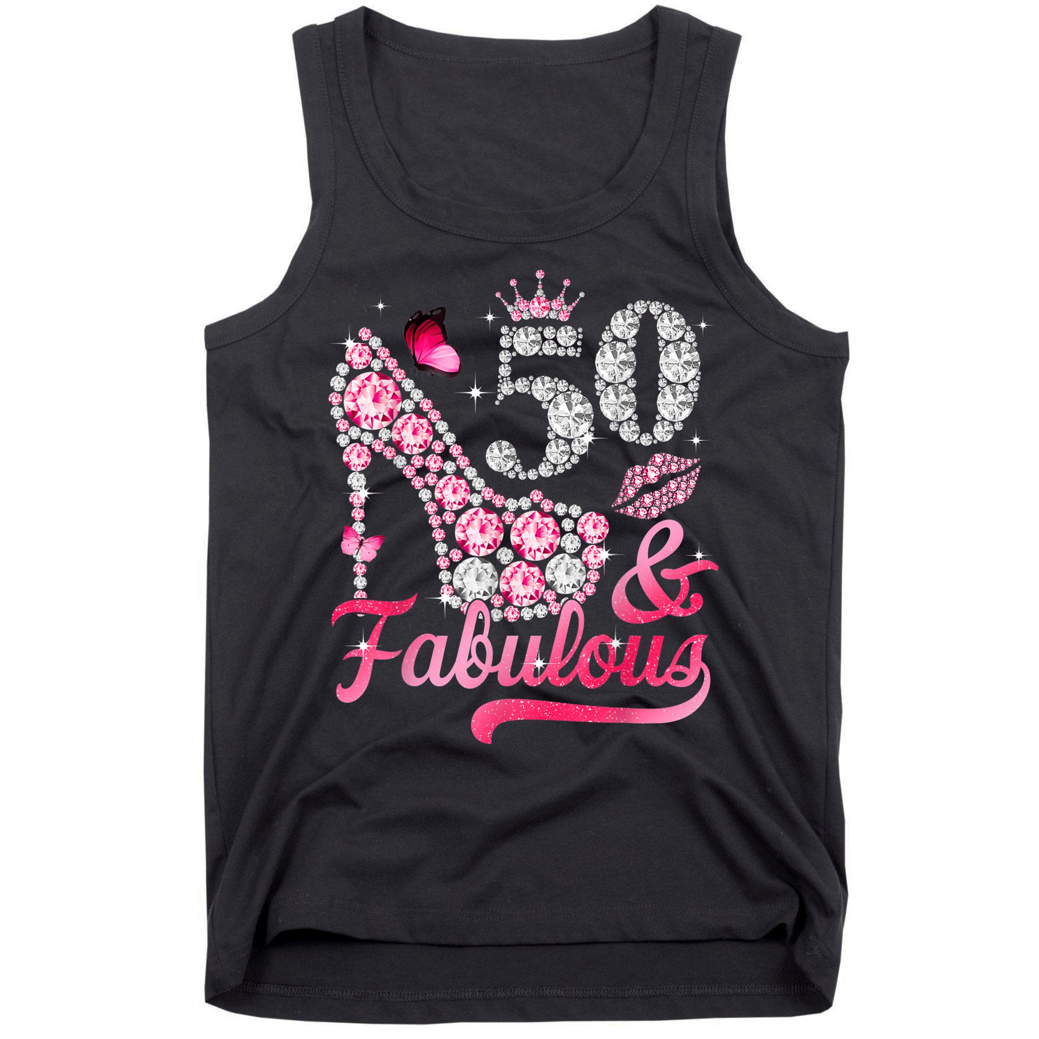 50 And Fabulous High Heel WoM.e.n.s 50th Birthday Tank Top