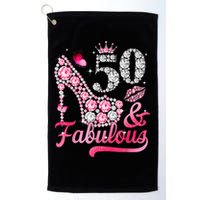 50 And Fabulous High Heel WoM.e.n.s 50th Birthday Golf Towel