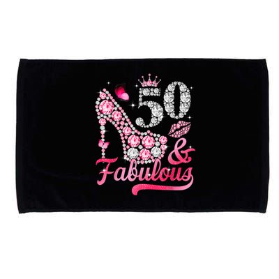 50 And Fabulous High Heel WoM.e.n.s 50th Birthday Microfiber Hand Towel