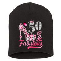 50 And Fabulous High Heel WoM.e.n.s 50th Birthday Short Acrylic Beanie