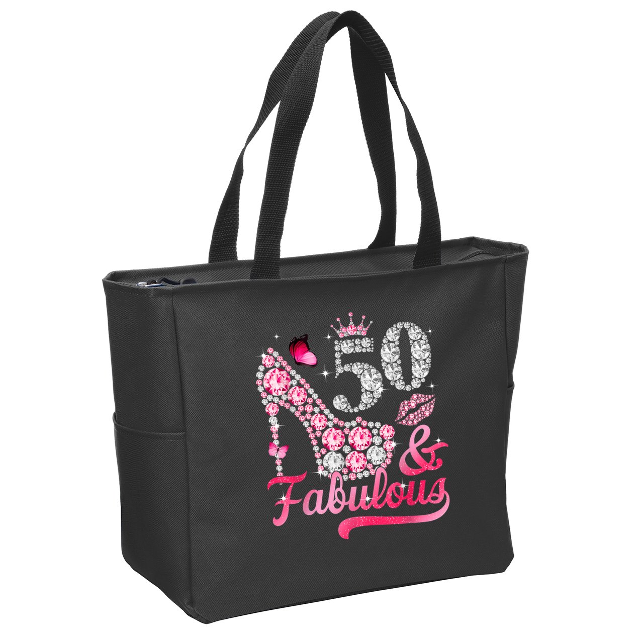 50 And Fabulous High Heel WoM.e.n.s 50th Birthday Zip Tote Bag