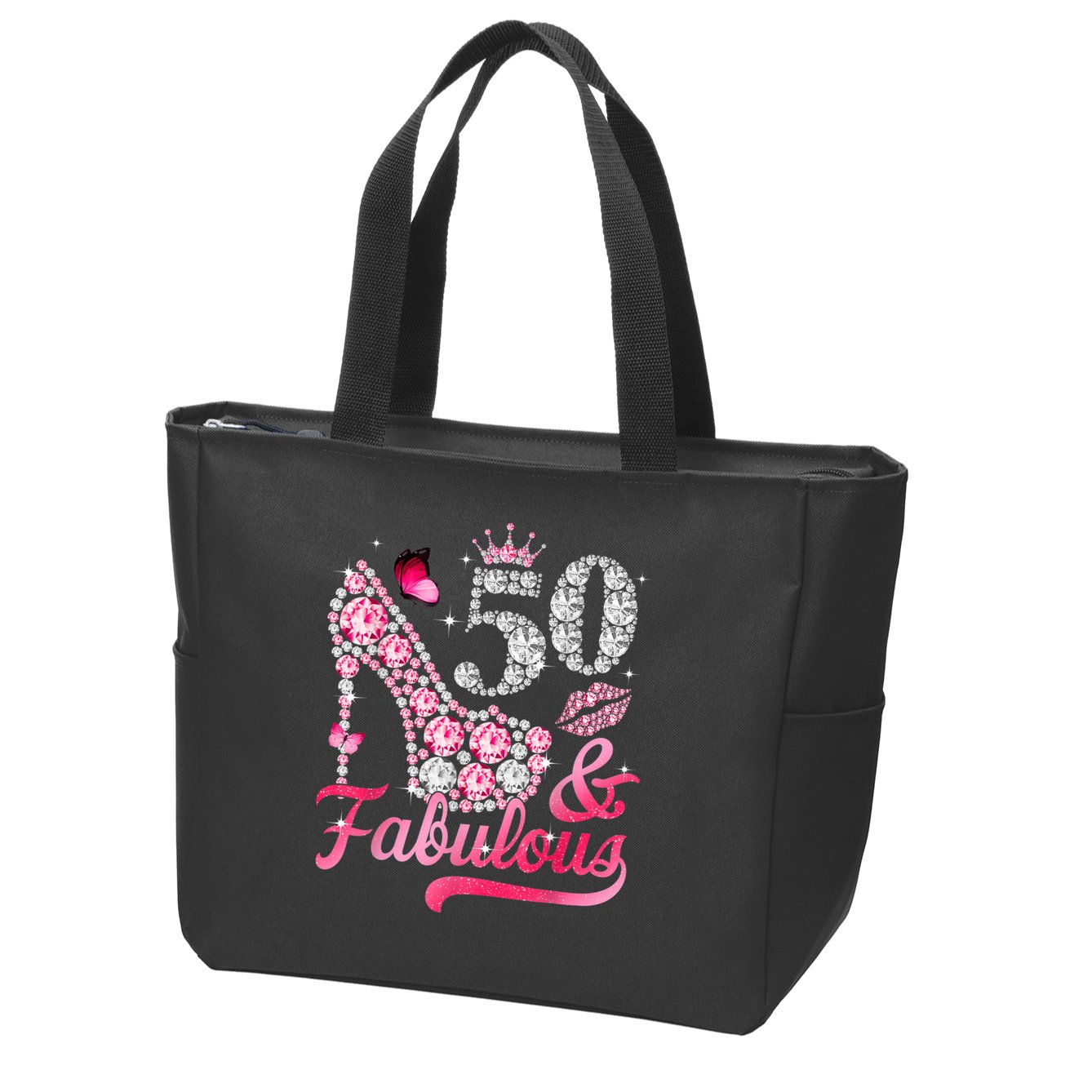 50 And Fabulous High Heel WoM.e.n.s 50th Birthday Zip Tote Bag