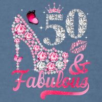 50 And Fabulous High Heel WoM.e.n.s 50th Birthday Garment-Dyed Sweatshirt