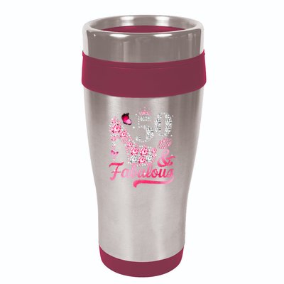 50 And Fabulous High Heel WoM.e.n.s 50th Birthday 16oz Travel Tumbler