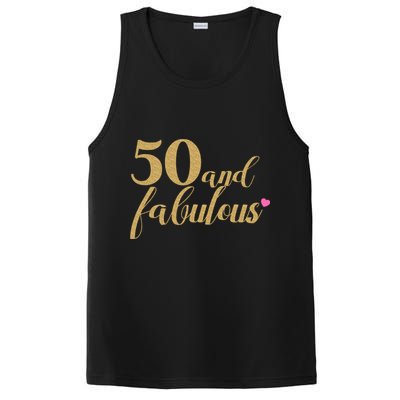 50 and Fabulous Long Sleeve Shirt - 50th Birthday, WoM.e.n.s PosiCharge Competitor Tank