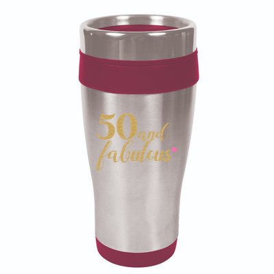 50 and Fabulous Long Sleeve Shirt - 50th Birthday, WoM.e.n.s 16oz Travel Tumbler