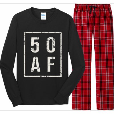 50 AF Funny 50th Birthday Fiftieth Birthday Long Sleeve Pajama Set