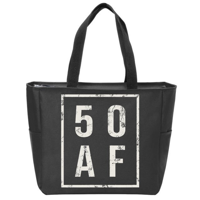 50 AF Funny 50th Birthday Fiftieth Birthday Zip Tote Bag