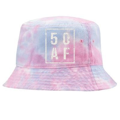 50 AF Funny 50th Birthday Fiftieth Birthday Tie-Dyed Bucket Hat