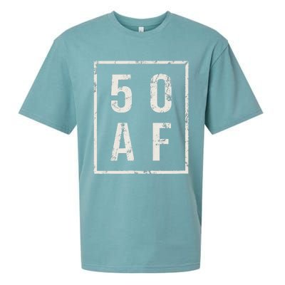 50 AF Funny 50th Birthday Fiftieth Birthday Sueded Cloud Jersey T-Shirt