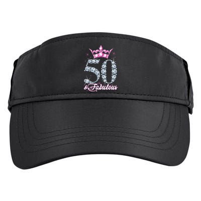 50 and Fabulous 50th Birthday Shirt For Wo Adult Drive Performance Visor