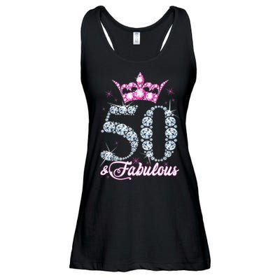 50 and Fabulous 50th Birthday Shirt For Wo Ladies Essential Flowy Tank