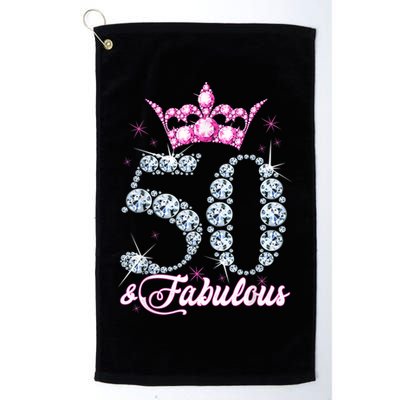 50 and Fabulous 50th Birthday Shirt For Wo Golf Towel