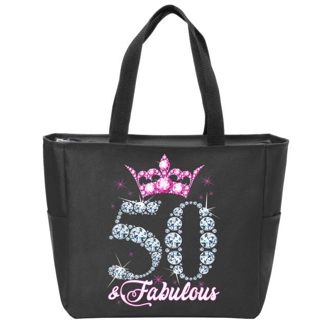 50 and Fabulous 50th Birthday Shirt For Wo Zip Tote Bag