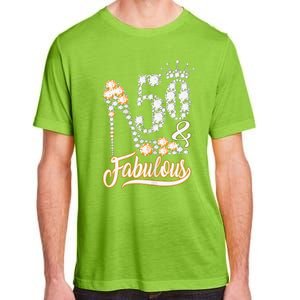 50 And Fabulous 50th Birthday Diamond Gift For Women Adult ChromaSoft Performance T-Shirt