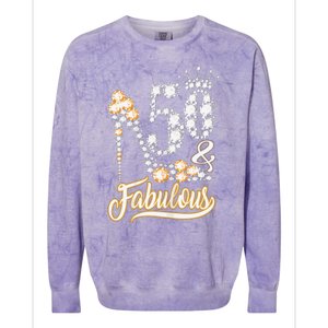 50 And Fabulous 50th Birthday Diamond Gift For Women Colorblast Crewneck Sweatshirt