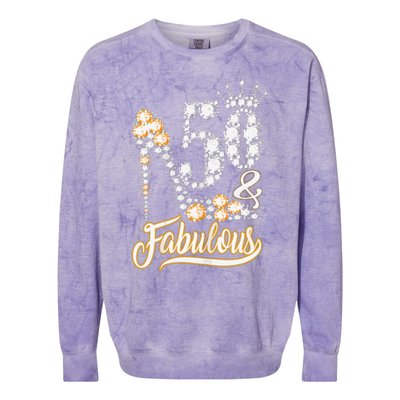 50 And Fabulous 50th Birthday Diamond Gift For Women Colorblast Crewneck Sweatshirt