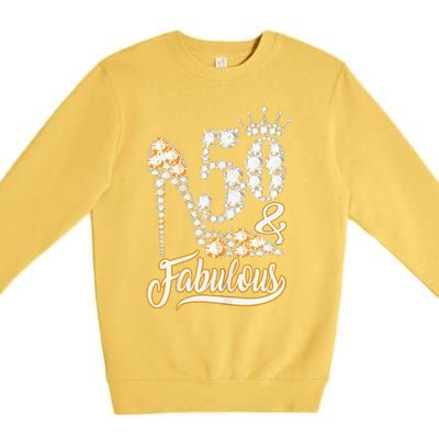 50 And Fabulous 50th Birthday Diamond Gift For Women Premium Crewneck Sweatshirt