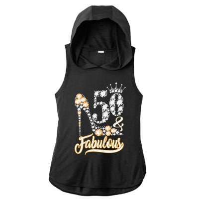 50 And Fabulous 50th Birthday Diamond Gift For Women Ladies PosiCharge Tri-Blend Wicking Draft Hoodie Tank