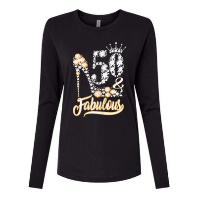 50 And Fabulous 50th Birthday Diamond Gift For Women Womens Cotton Relaxed Long Sleeve T-Shirt