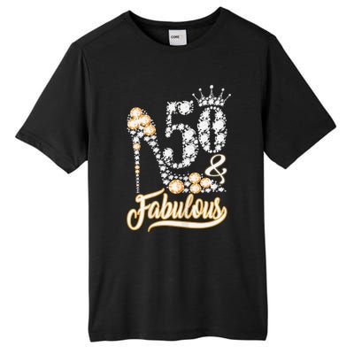 50 And Fabulous 50th Birthday Diamond Gift For Women Tall Fusion ChromaSoft Performance T-Shirt