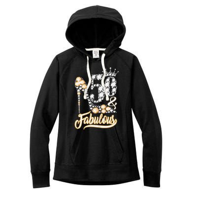 50 And Fabulous 50th Birthday Diamond Gift For Women Women's Fleece Hoodie