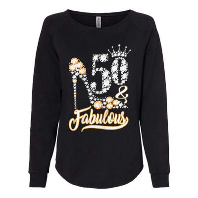 50 And Fabulous 50th Birthday Diamond Gift For Women Womens California Wash Sweatshirt