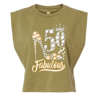 50 And Fabulous 50th Birthday Diamond Gift For Women Garment-Dyed Women's Muscle Tee