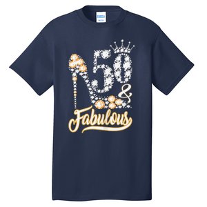 50 And Fabulous 50th Birthday Diamond Gift For Women Tall T-Shirt