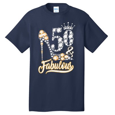 50 And Fabulous 50th Birthday Diamond Gift For Women Tall T-Shirt