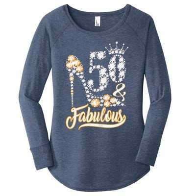 50 And Fabulous 50th Birthday Diamond Gift For Women Women's Perfect Tri Tunic Long Sleeve Shirt