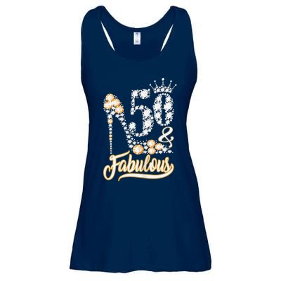 50 And Fabulous 50th Birthday Diamond Gift For Women Ladies Essential Flowy Tank