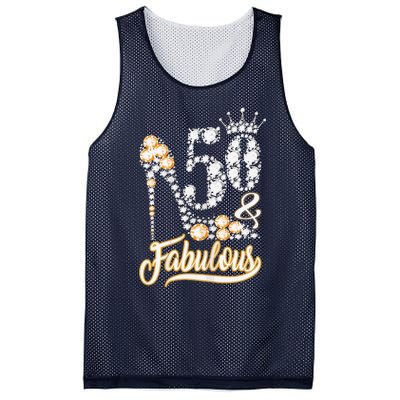 50 And Fabulous 50th Birthday Diamond Gift For Women Mesh Reversible Basketball Jersey Tank