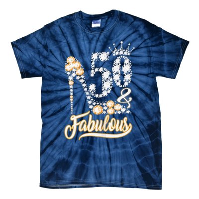 50 And Fabulous 50th Birthday Diamond Gift For Women Tie-Dye T-Shirt