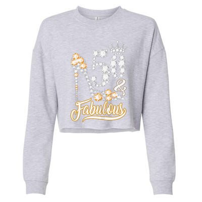 50 And Fabulous 50th Birthday Diamond Gift For Women Cropped Pullover Crew