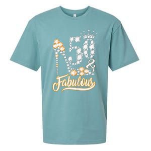 50 And Fabulous 50th Birthday Diamond Gift For Women Sueded Cloud Jersey T-Shirt