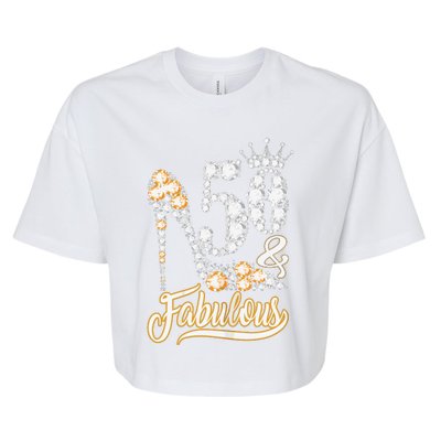 50 And Fabulous 50th Birthday Diamond Gift For Women Bella+Canvas Jersey Crop Tee