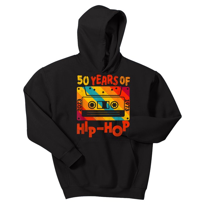 50th Anniversary Of Hip Hop 50 Years Of Hip Hop Old Music Kids Hoodie