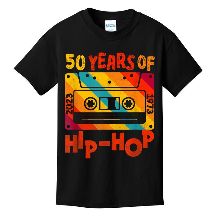 50th Anniversary Of Hip Hop 50 Years Of Hip Hop Old Music Kids T-Shirt