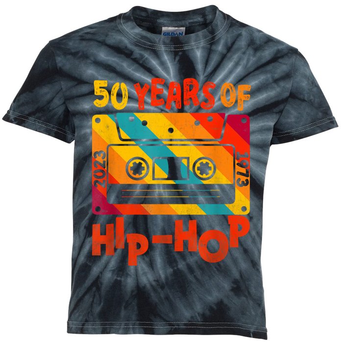 50th Anniversary Of Hip Hop 50 Years Of Hip Hop Old Music Kids Tie-Dye T-Shirt